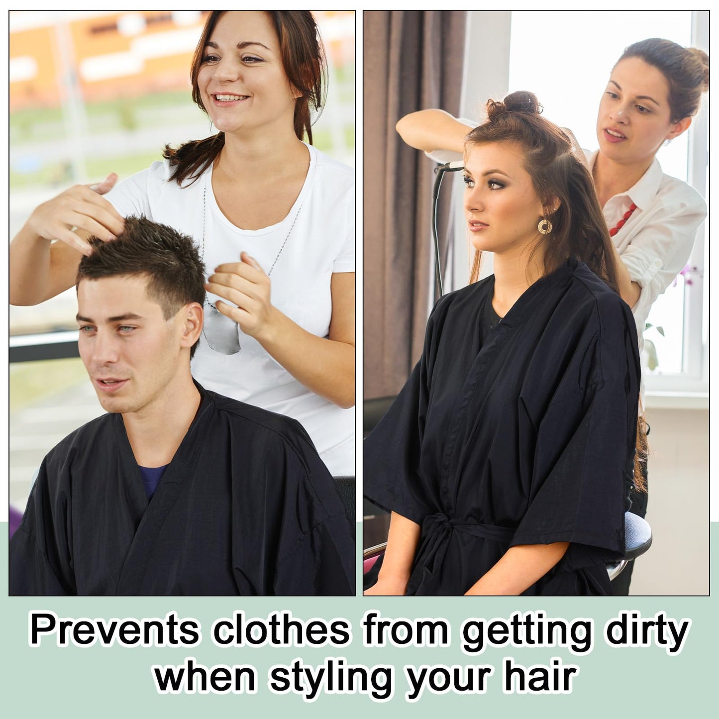 Toulite 6 Pieces Salon Robes Smock for Clients Haircut Cape Hair Salon Client Gown Cape for Women,40 Inches Long (No Pocket)