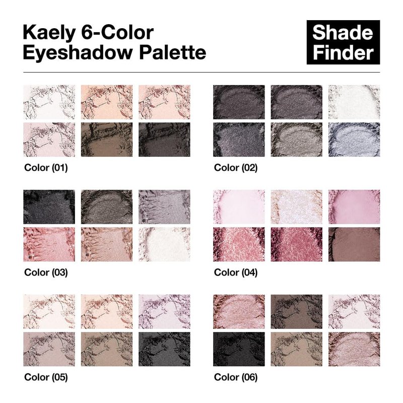 Smokey Grey Eyeshadow Palette - 6 Colors with High Pigment | Mini Travel Makeup for Older Women