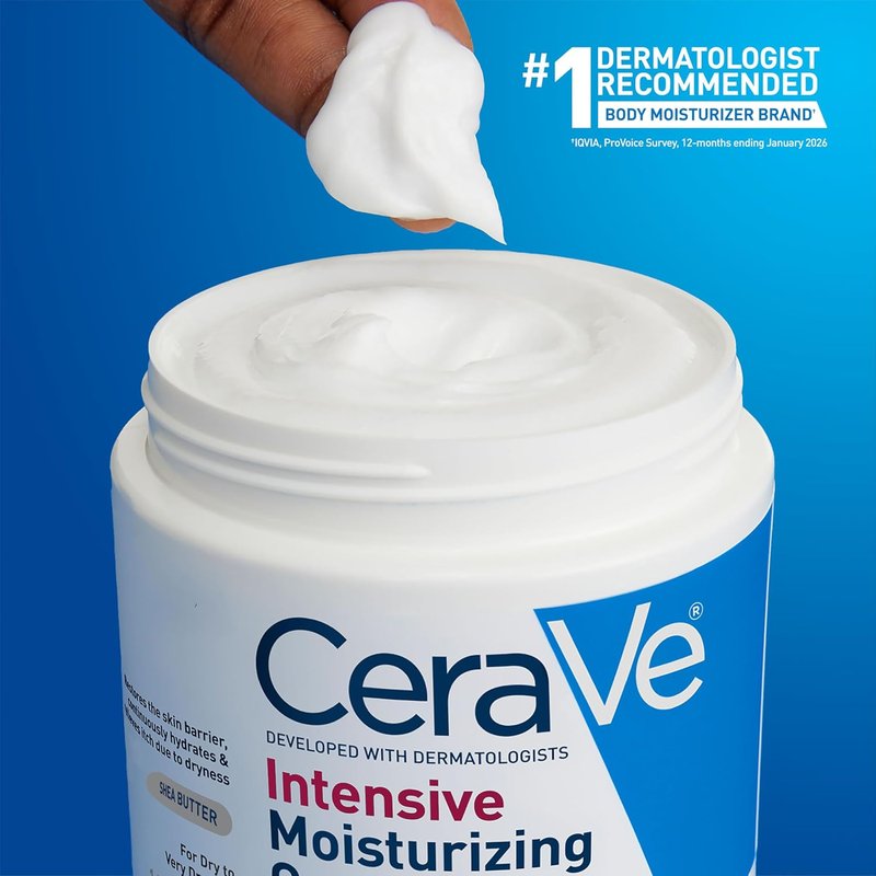 CeraVe Intensive Moisturizing Cream - 72H Hydration & Shea Butter Body Lotion for Extremely Dry Skin, 19oz