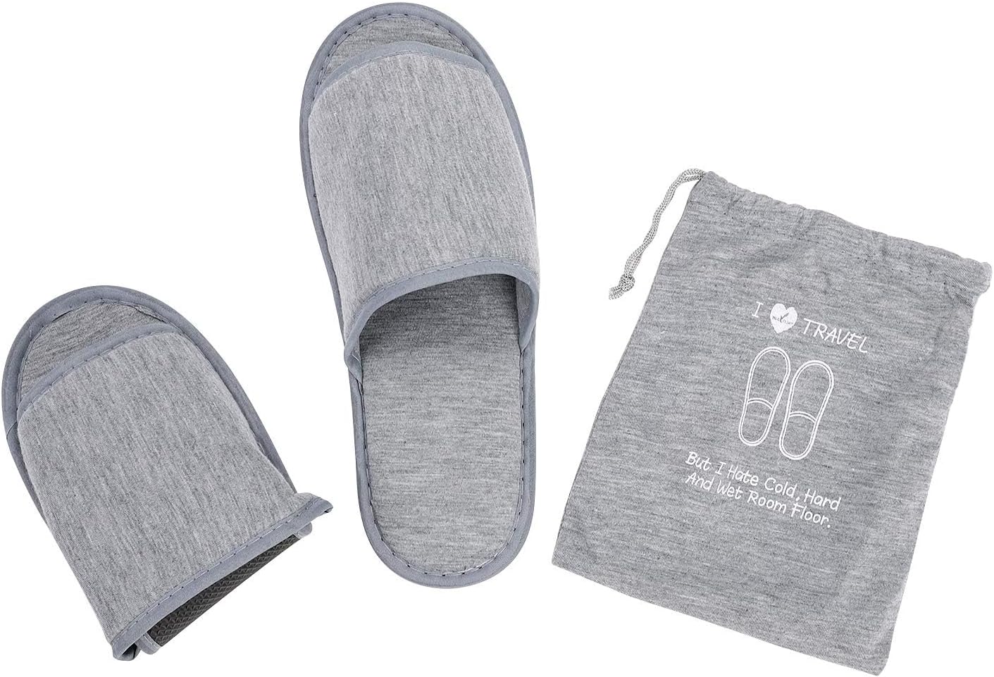 Portable Travel Slippers - Open Toe Foldable Sandals for Spa & Hotel | Washable Indoor Footwear with Bags