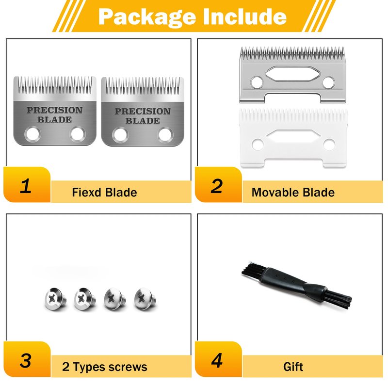 OwnLifeYF Precision Clipper Replacement Blade, Compatible with Wahl Clippers 2 Holes Adjustable Hair Home Trimmer Parts Blades, Pack of 2