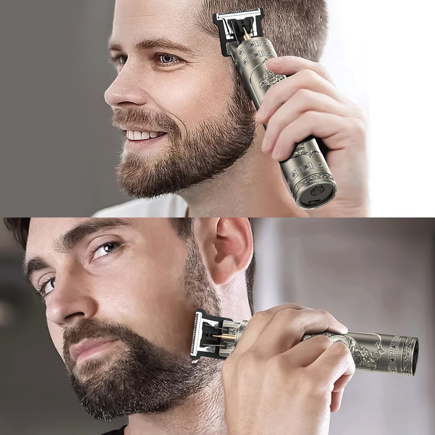 Beard Trimmer for Men - Cordless Rechargeable Hair Clipper & Shaver | Barbershop Quality (Bronze)