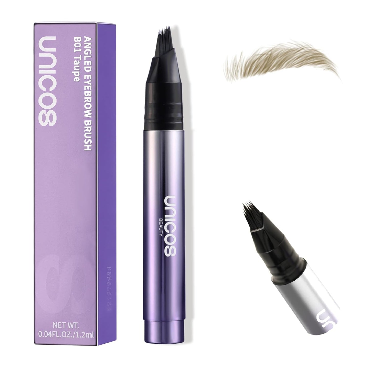 Eyebrow Pen - Waterproof Natural Brow Pencil for Women | Angled Brush, Long-Lasting Hair-Like Strokes in Granite