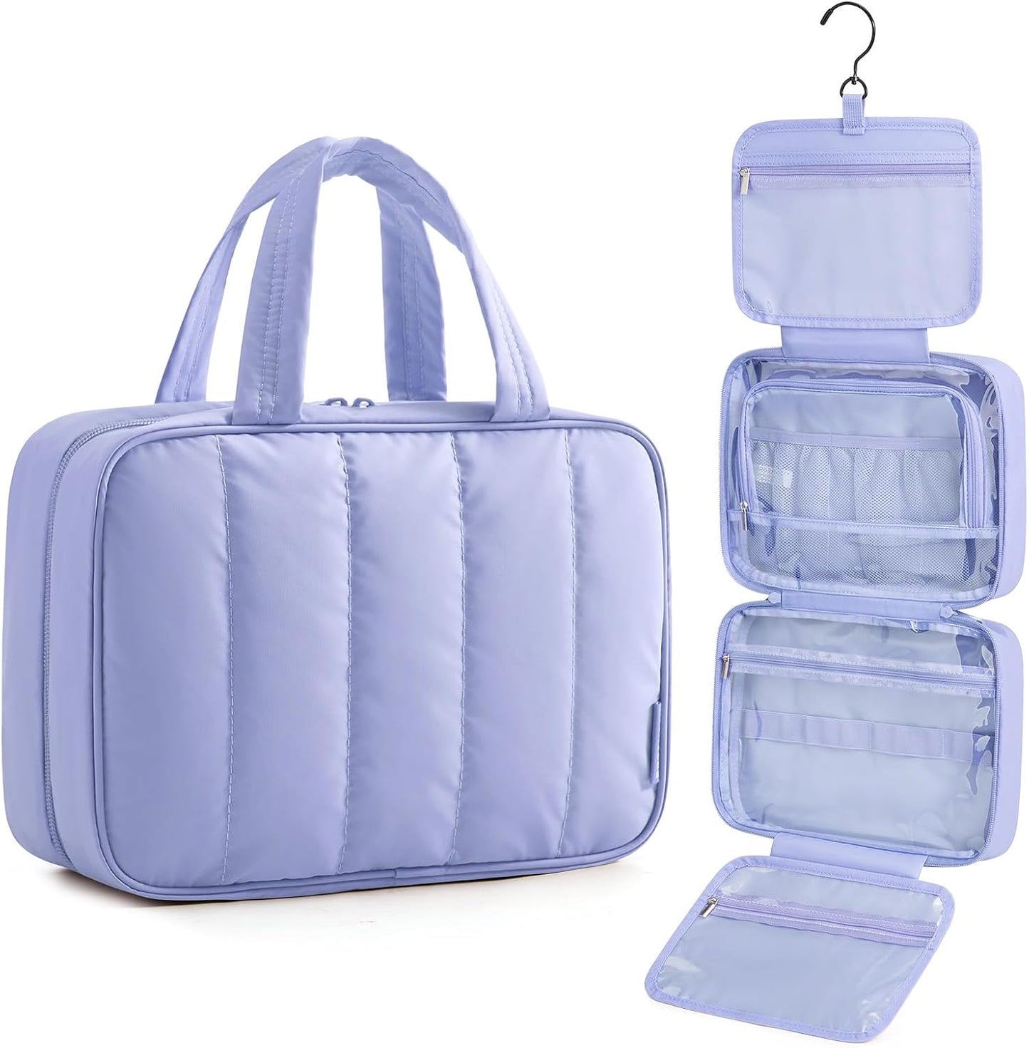 Travel Toiletry Bag for Women - Portable Hanging Makeup Organizer | Waterproof Cosmetic Bag in Pink