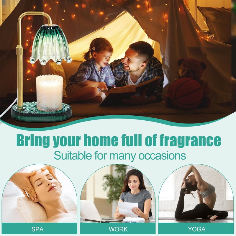 Maromamix Candle Warmer Lamp with Timer - Electric Wax Melt Warmer with Adjustable Height and Dimmer for Scented Candle Wax, Home Fragrance Décor and House Warming Birthday Gifts for Women Mom