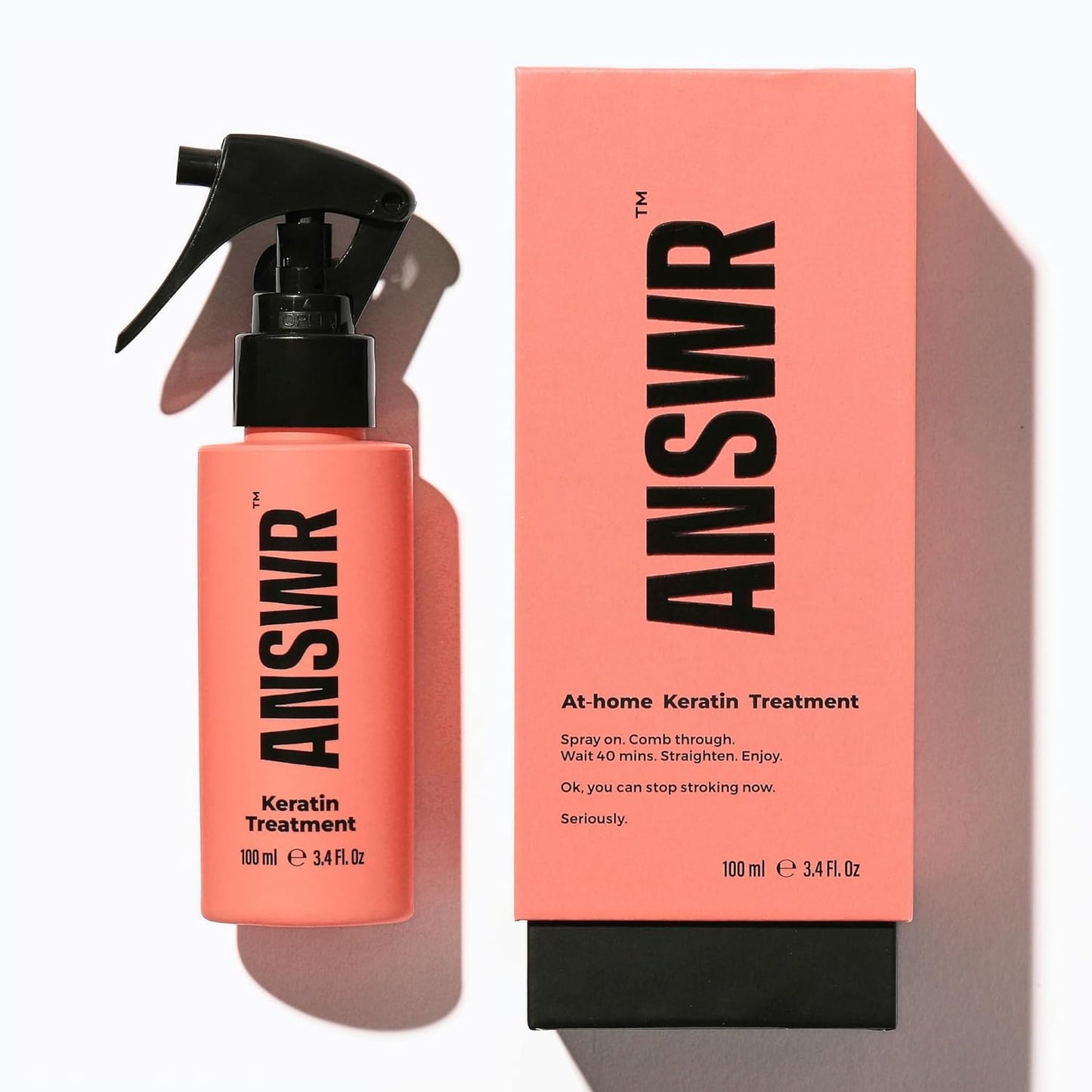 ANSWR Brazilian Keratin Hair Treatment - Eliminate Frizz, Salon Results at Home | Sulfate-Free, Safe for Colored Hair (3 x 100ml Kit)