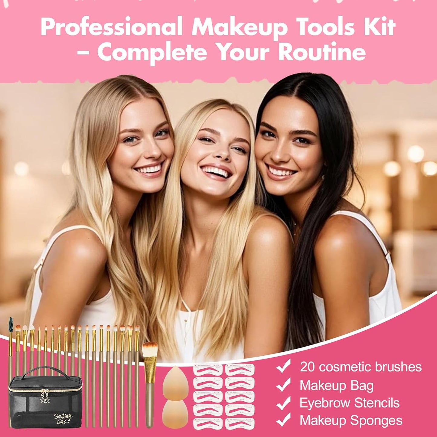Makeup Kit for Teens | Essential Gift Set with Foundation, Eyeshadow, Lipstick & Brushes - Perfect for Beginners