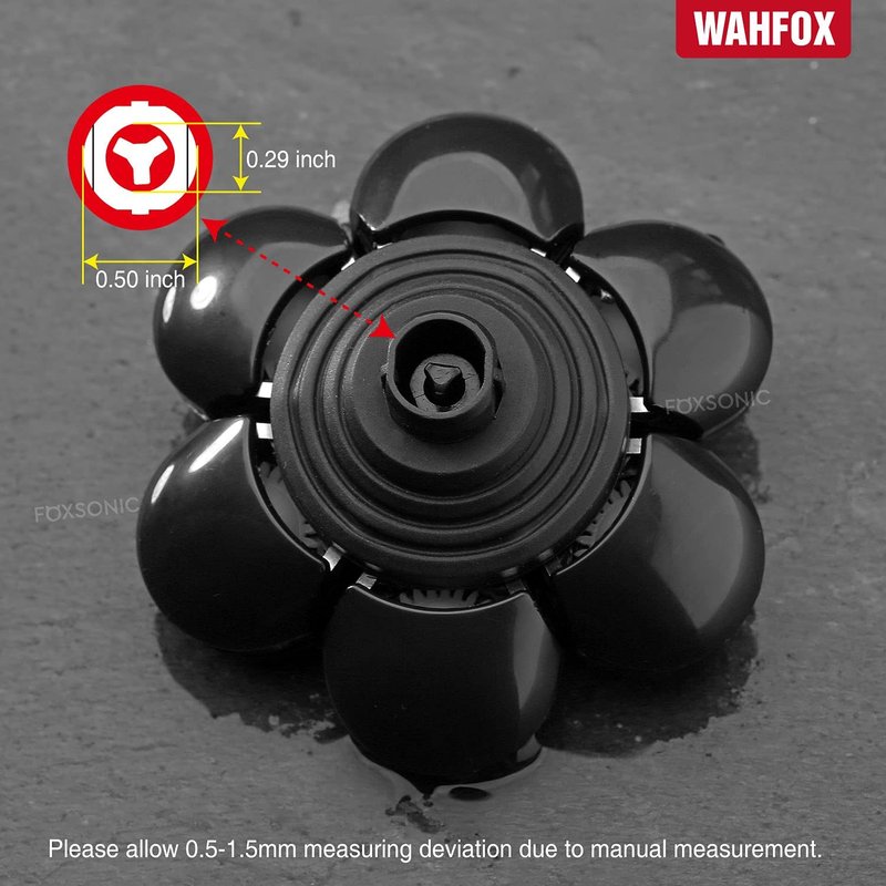 WAHFOX 7D Universal 7 Heads for HeadShaver,and Other Brand Head Shaver Replacement Blades, 7 Heads Beard Cutter Replacement Blade Easy Install Electric Razor Shaver (7D Black)