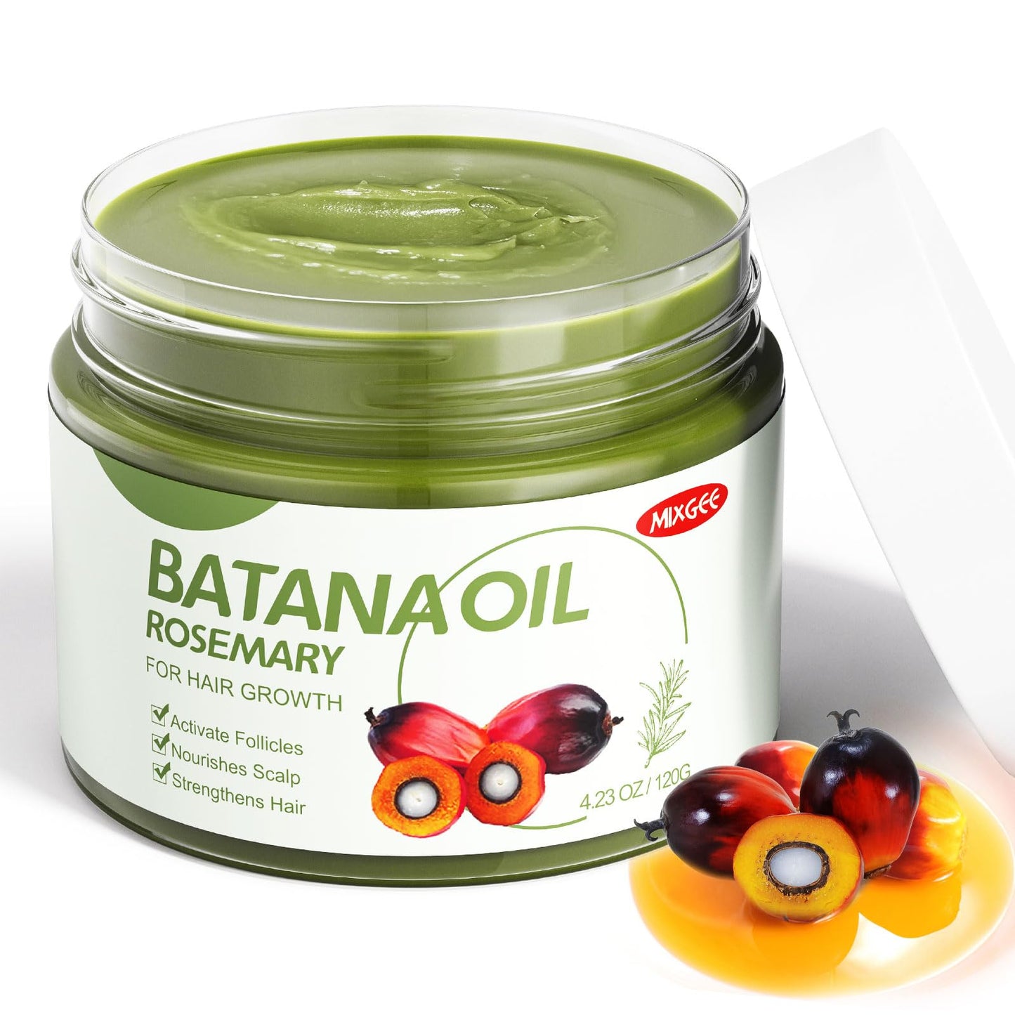 Mixgee Batana Oil Balm for Hair Growth & Thickness, Natural Formula With Batana & Rosemary Oil & Biotin, Promotes Scalp Health for Thicker, Fuller Hair(4.23 OZ)