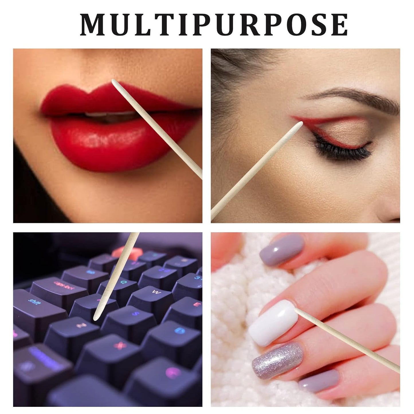 Microblading Cotton Swabs - 1500 Count Pointed Tip Applicators | Wood Sticks for Makeup & Tattoo Supplies
