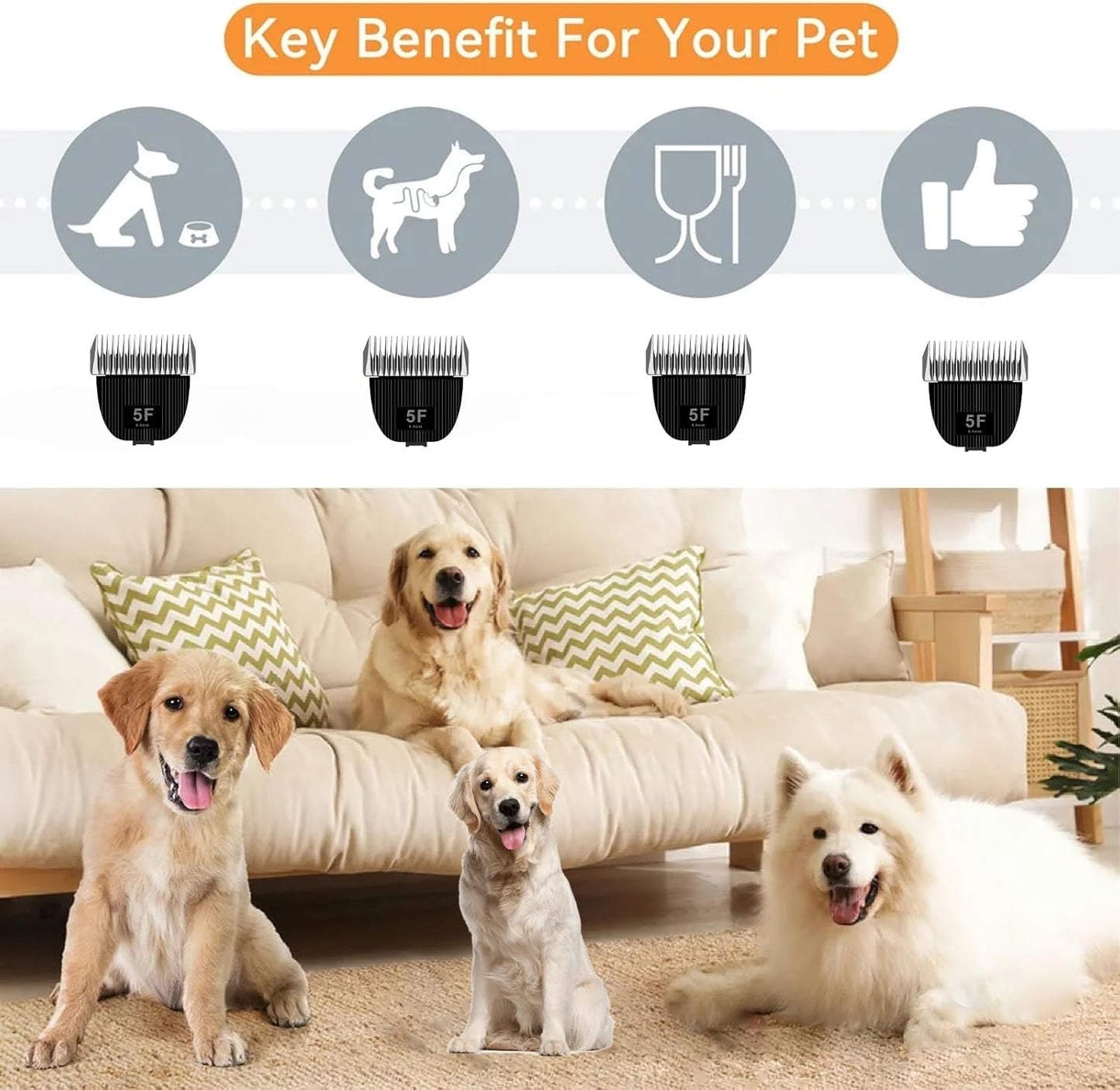 Replacement Blade for Nebot P1 Pro Pet Grooming Kit - 5F Cut Length 1/4” (6.3mm) | Precision Grooming Tool
