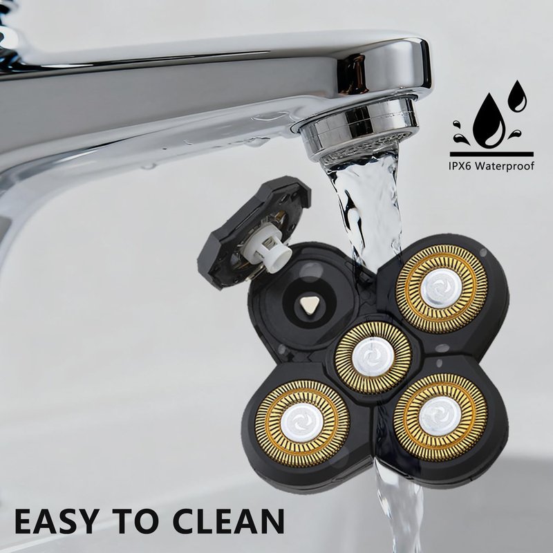 3 PCS Universal 5 Blades Head Shaver Replacement heads for Freebird Head shaver and Other Brand shaver Black