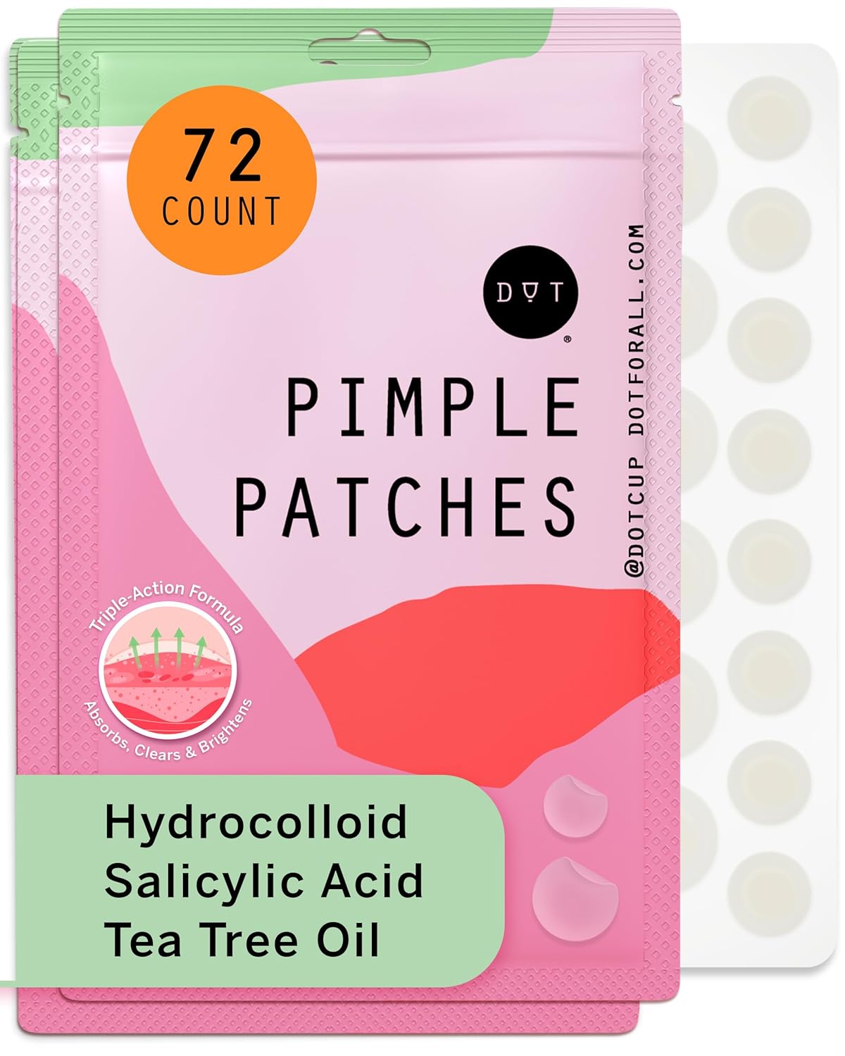 Pixie Hydrocolloid Pimple Patches - Invisible Acne Treatment with Salicylic Acid & Tea Tree Oil | Ultra-Thin, 36 Count (8 & 12mm)