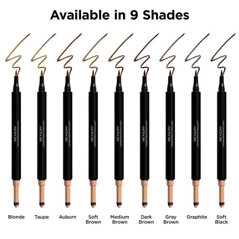 Revlon Colorstay Shape & Glow Eye Brow Marker and Highlighter, Dark Brown, 0.02 Oz (Marker), 0.008 Oz (Highlighter)