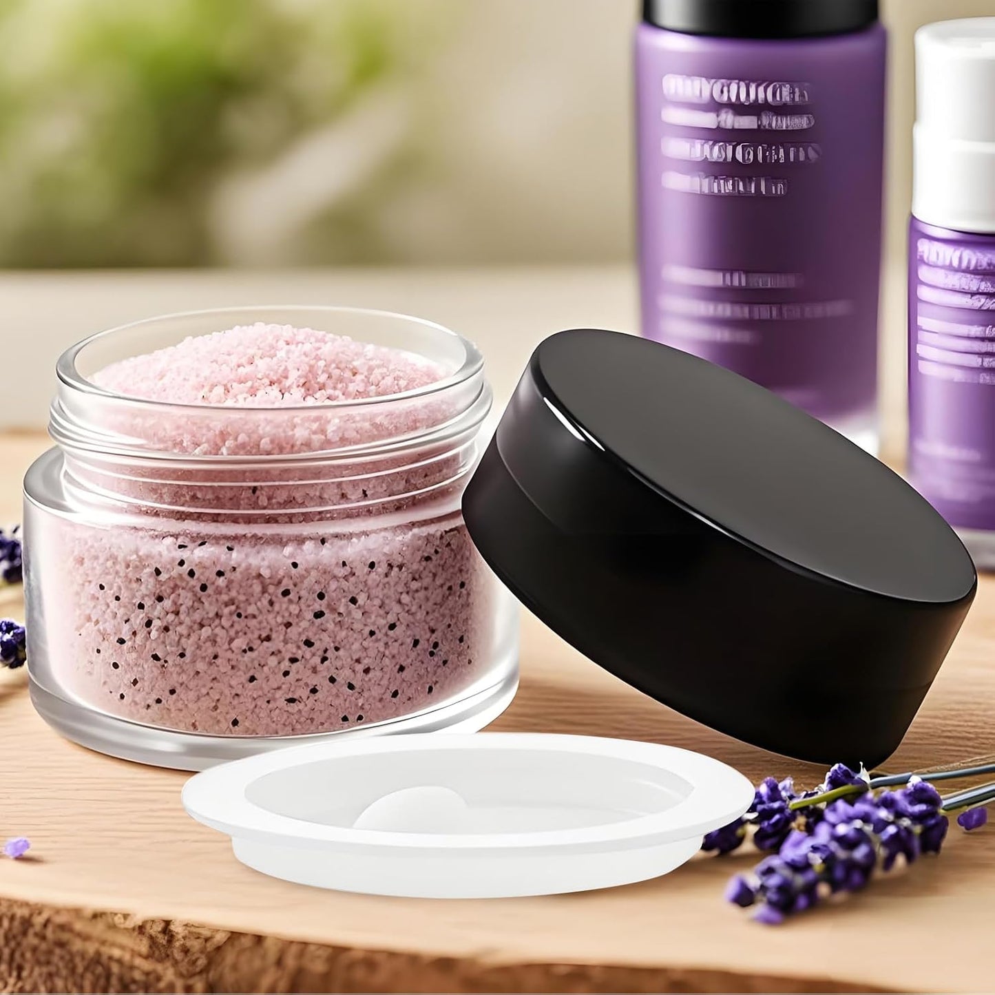 Clear 5ml Small Jars - 90 Pack Airtight Glass Containers with Black Lids & Spoons | Ideal for Beauty Samples, Lotions, & Travel