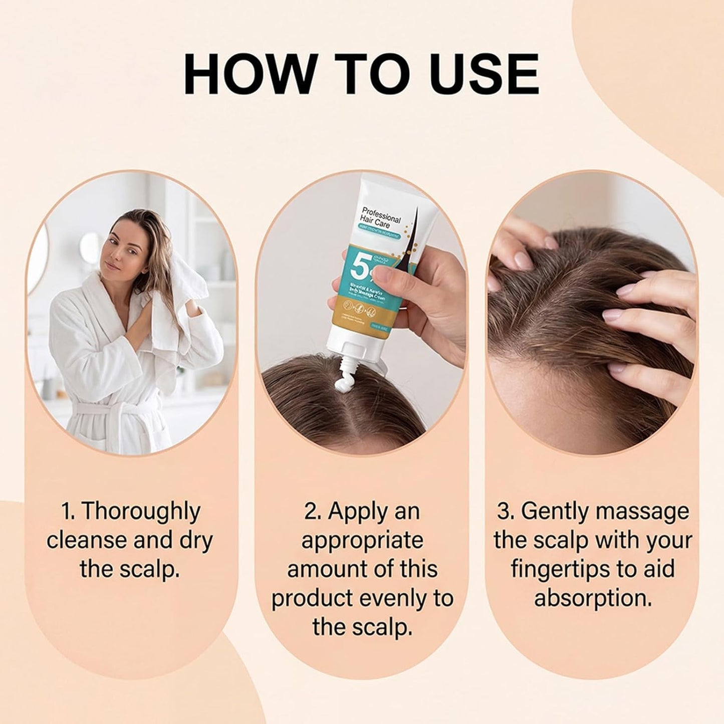 Minoxidil Hair Growth Cream - 5% Scalp Treatment for Men & Women | Anti-Hair Loss with Rosemary & Biotin