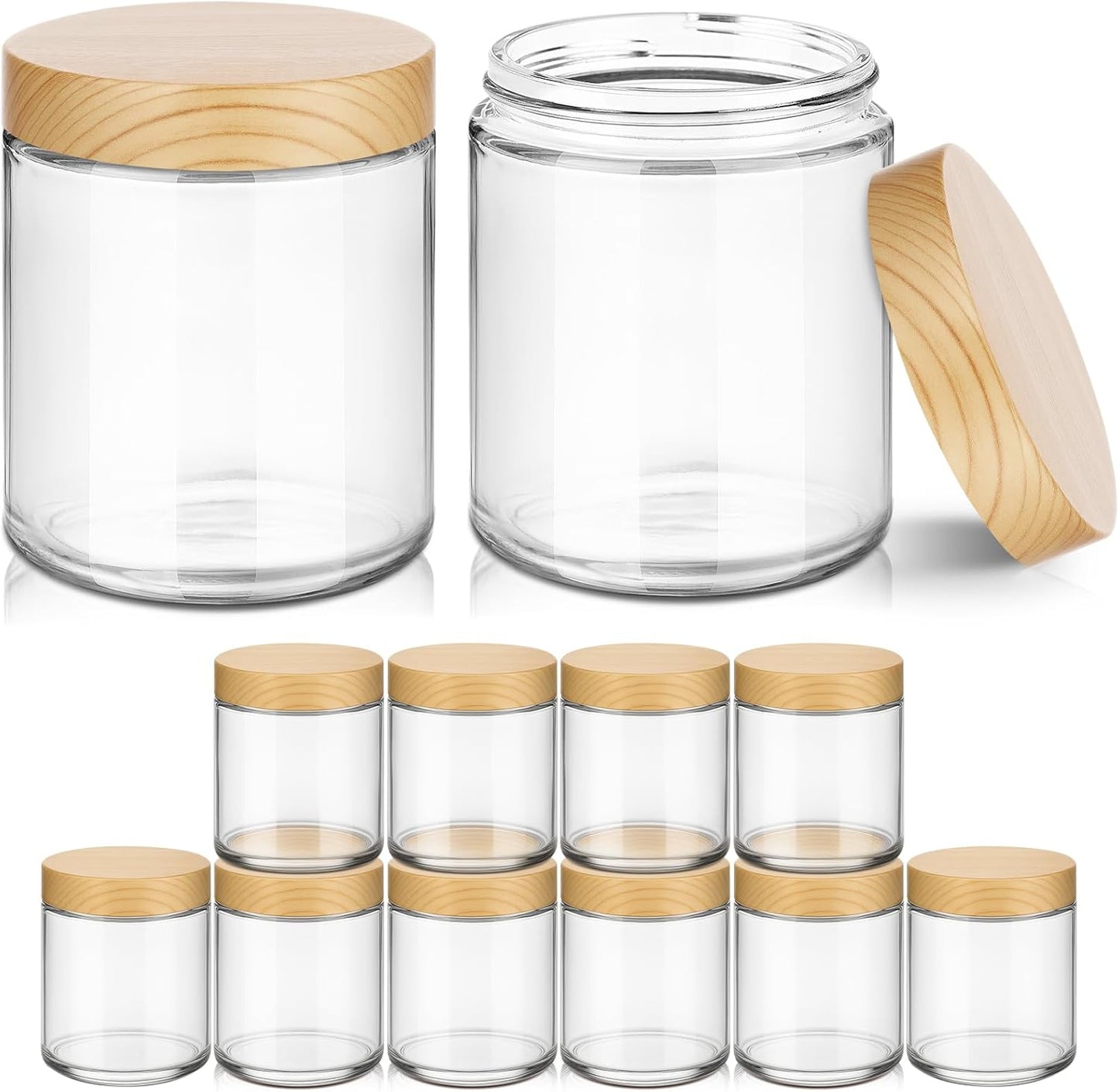 Amber Glass Jars - 2 oz Leakproof Containers with Black Lids | 36 Pack for Lotions, Powders & Candle Making
