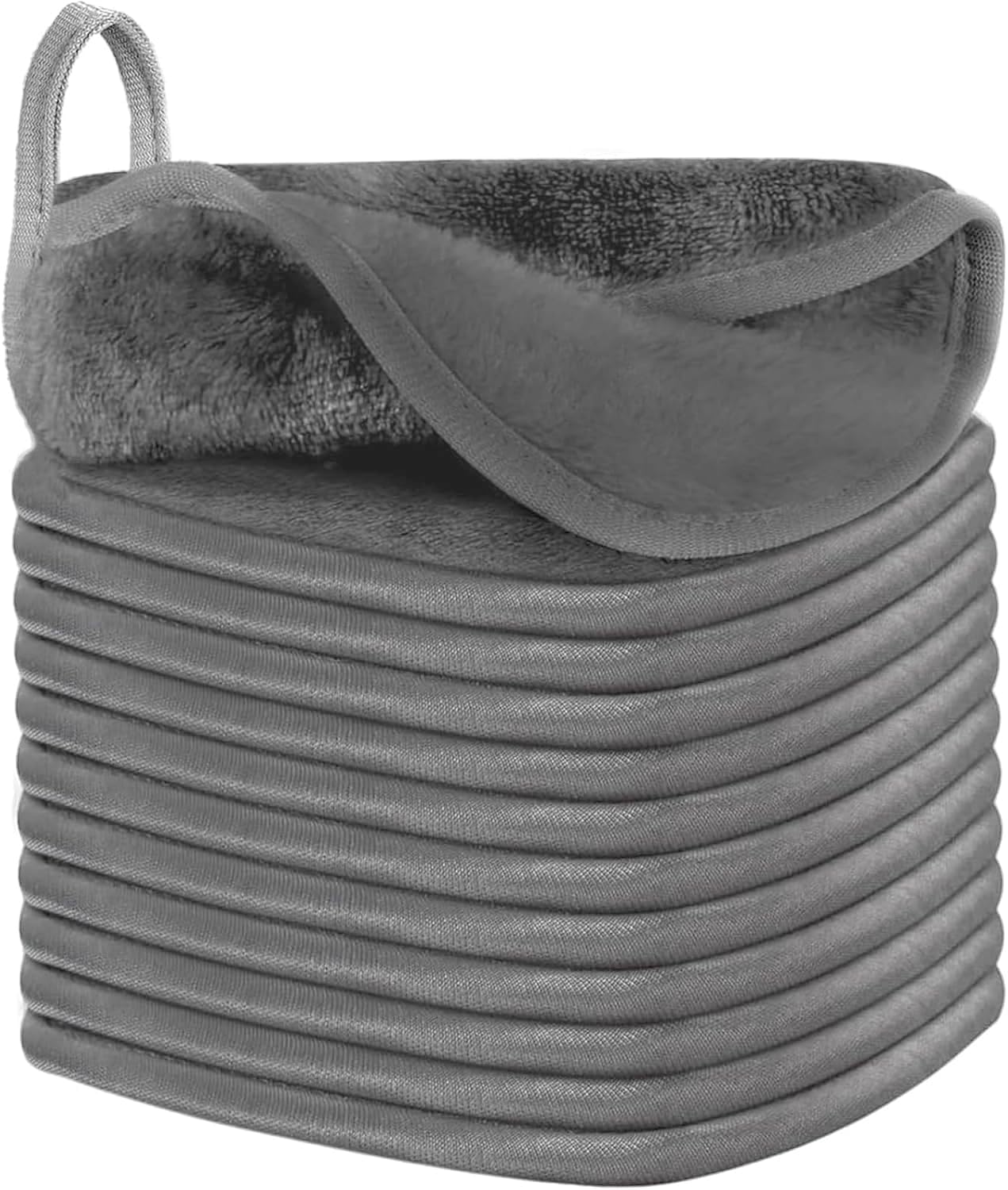 Makeup Remover Cloth - 12 Pack Super Soft Reusable Microfiber Towels for All Skin Types | 6x6 Inch Dark Grey