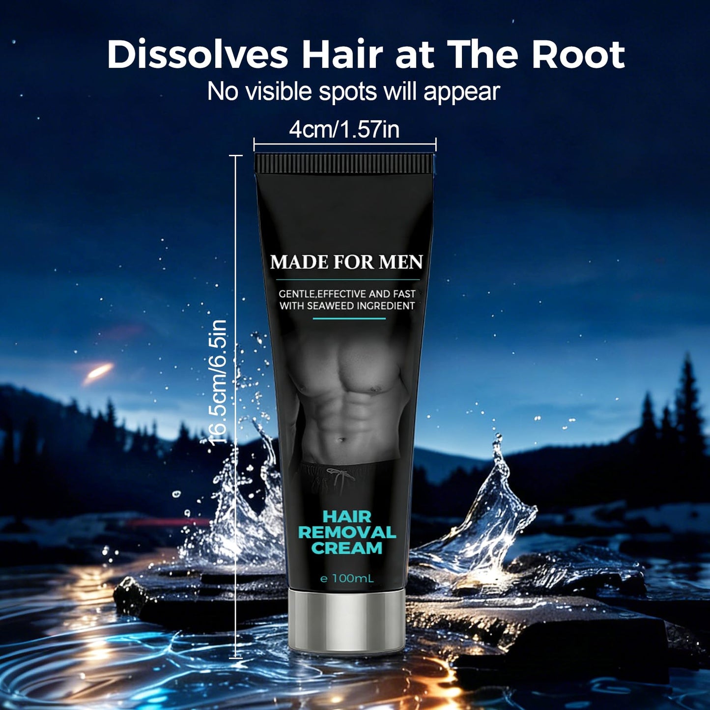 Fast-Acting Body Hair Removal Cream for Men, 2026 New Full Body Hair Removal Cream, Moisturizing Soothing Painless Depilatory Cream for Male Grooming, 100ml (1)