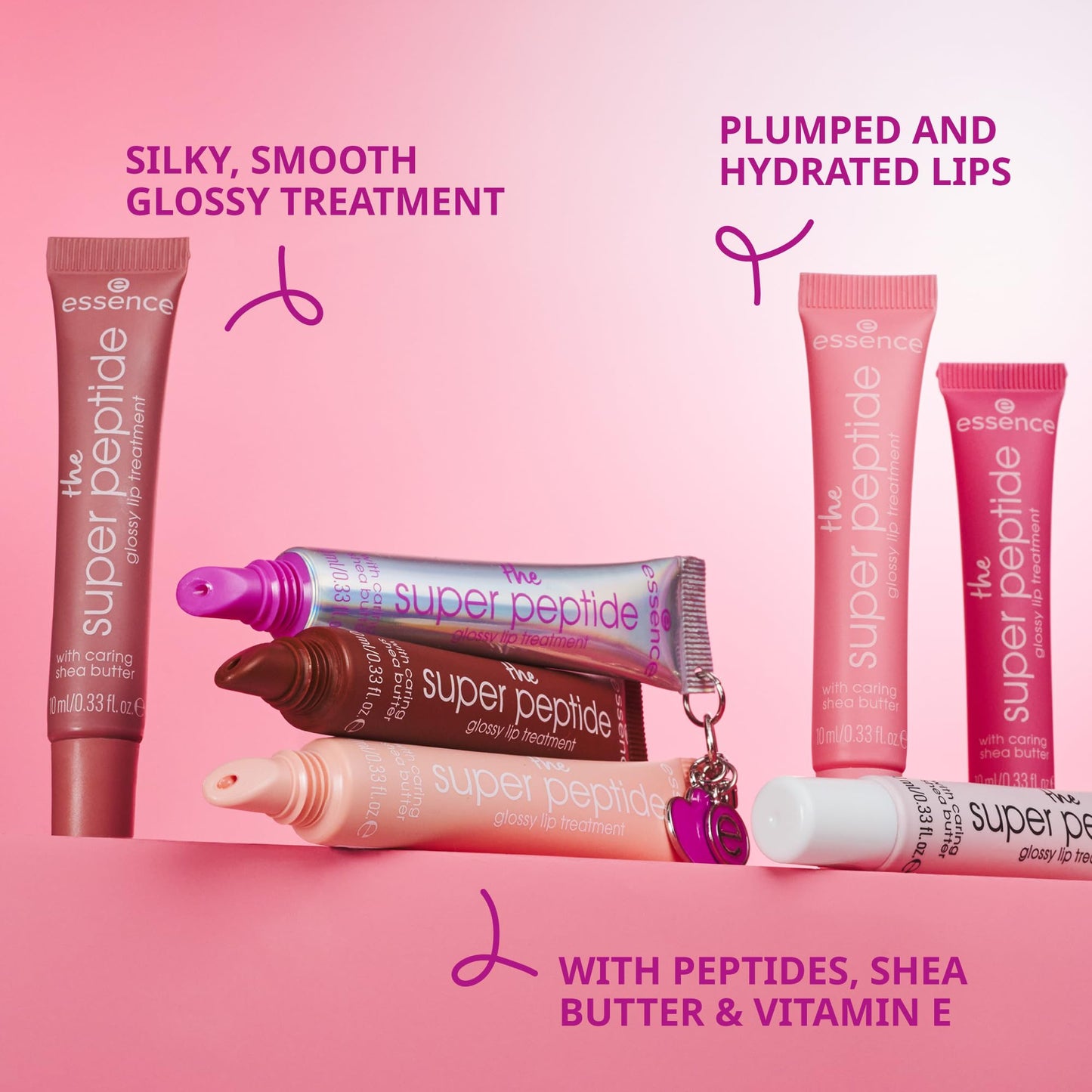 essence | The Super Peptide Glossy Lip Treatment | Hydrating, Nourishing and Non-Sticky | Vegan, Gluten Free and Cruelty Free