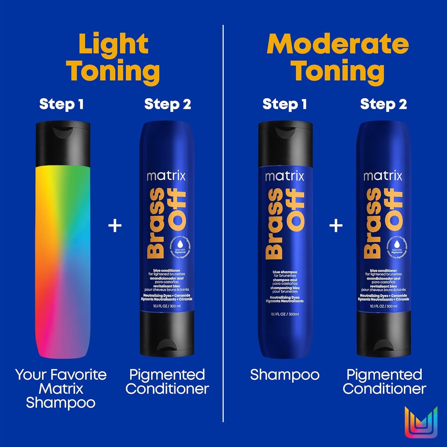Matrix Brass Off Toning Blue Shampoo - Neutralizes Brassy Tones for Color Treated Hair | 10.1 Fl Oz