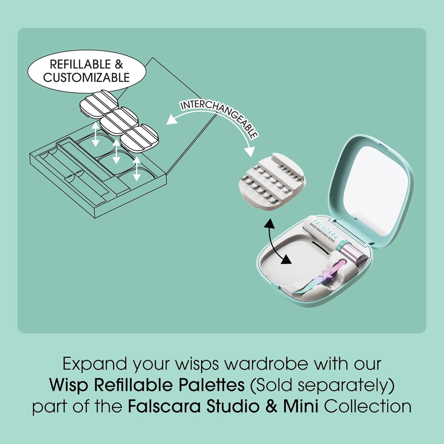 Falscara False Eyelashes - Contact Lens Friendly Lash Clusters | Reusable 8mm-12mm Sizes