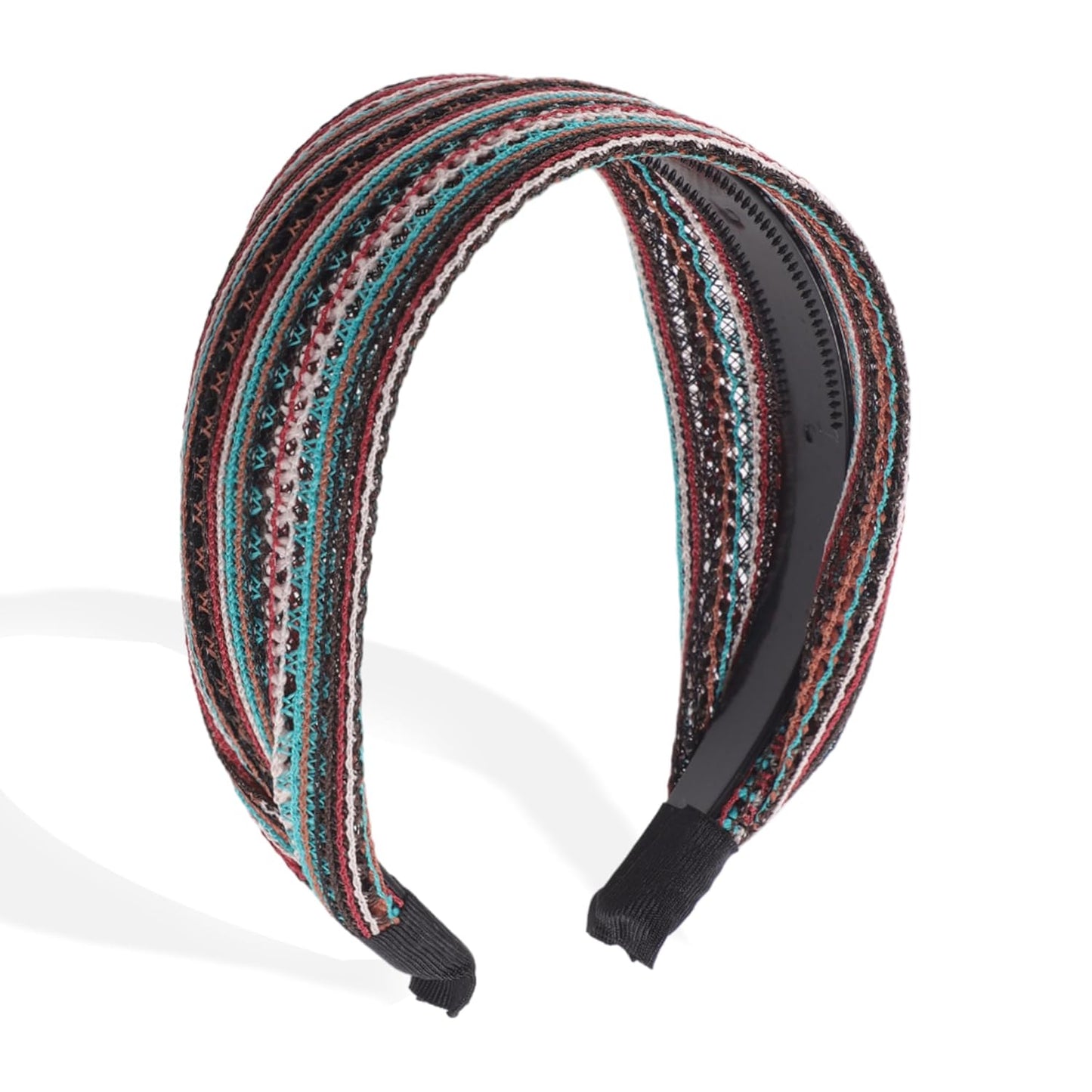 Wide Headbands for Women - Non-Slip Extra Wide Bohemian Thick Design | Black Color