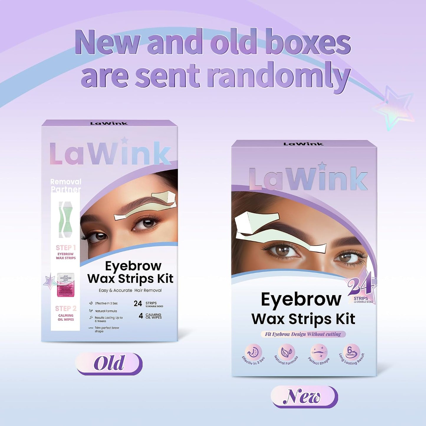 Eyebrow Wax Strips - Facial Hair Removal for Women | 24 Strips + 4 Soothing Wipes
