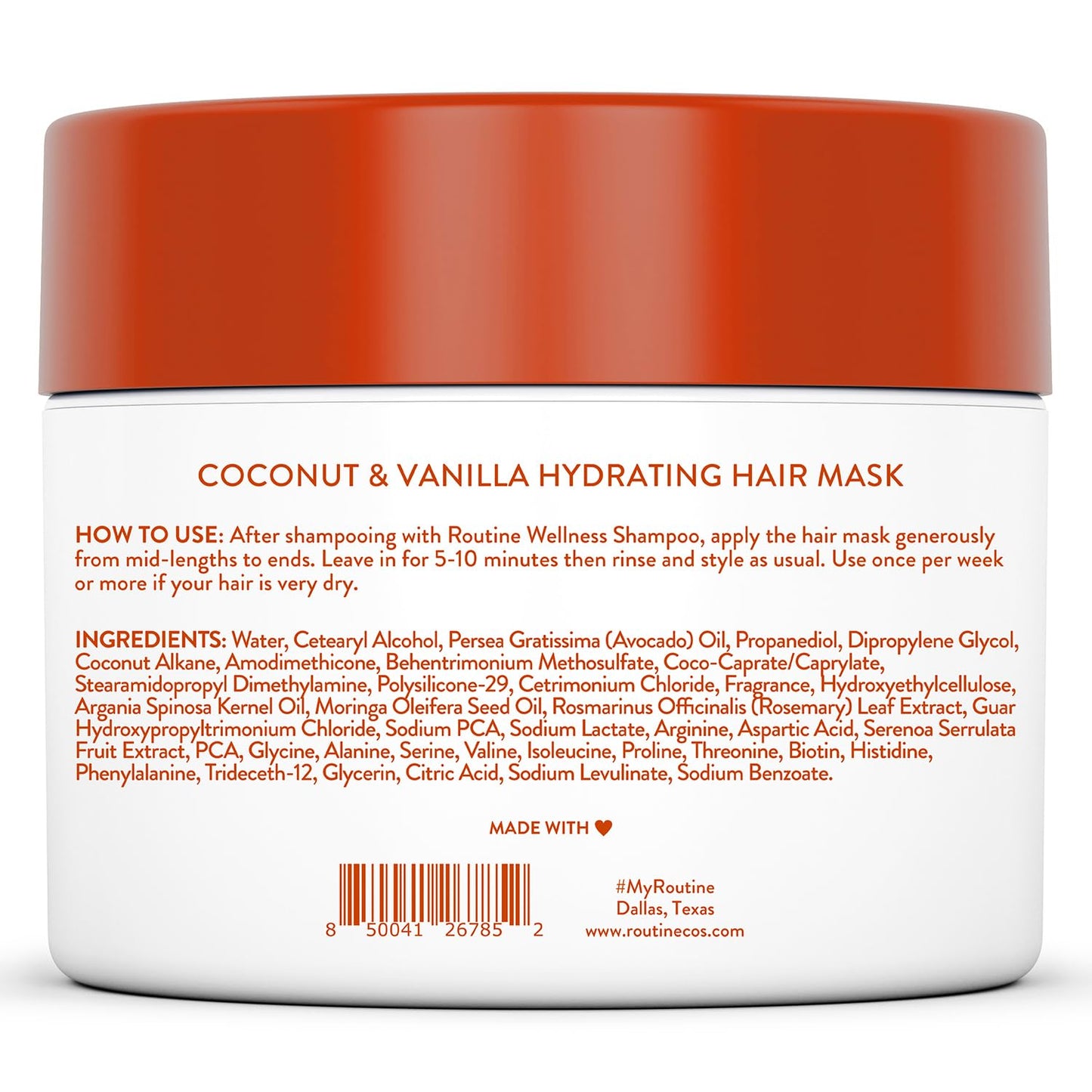 Routine Wellness Hydrating & Conditioning Hair Mask, 8oz, Coconut & Vanilla