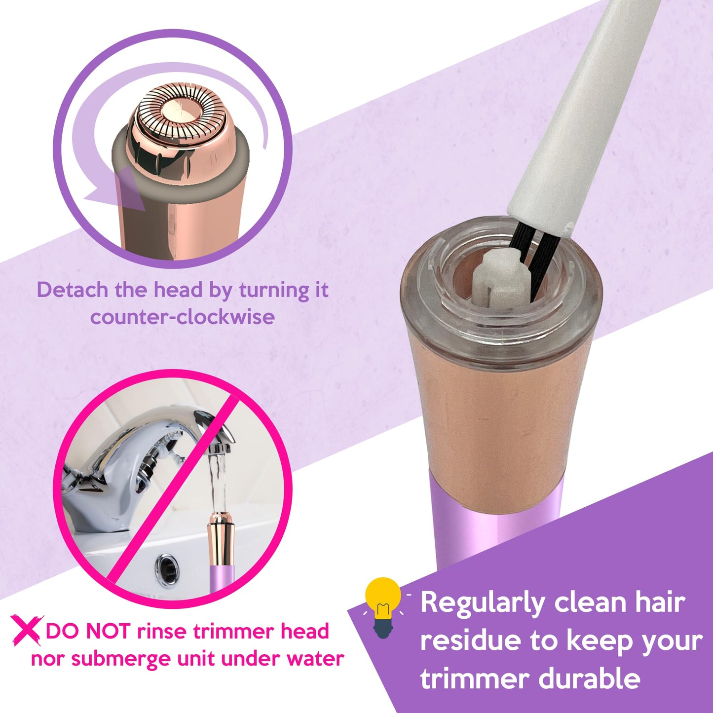 Facial Hair Removal for Women, Painless & Flawless Electric Face Hair Remover, Face Shaver Razor & Trimmer for Upper Lip, Chin & Peach Fuzz, 18K Gold-Plated / 360° LED Light/Floating Head Blade