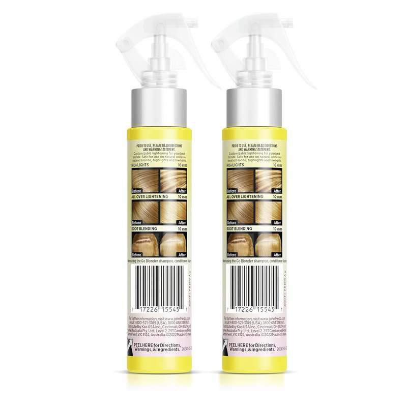 John Frieda Go Blonder Lightening Spray - Gradual Hair Lightening for Natural & Color-Treated Hair | 3.5 Oz, Pack of 2