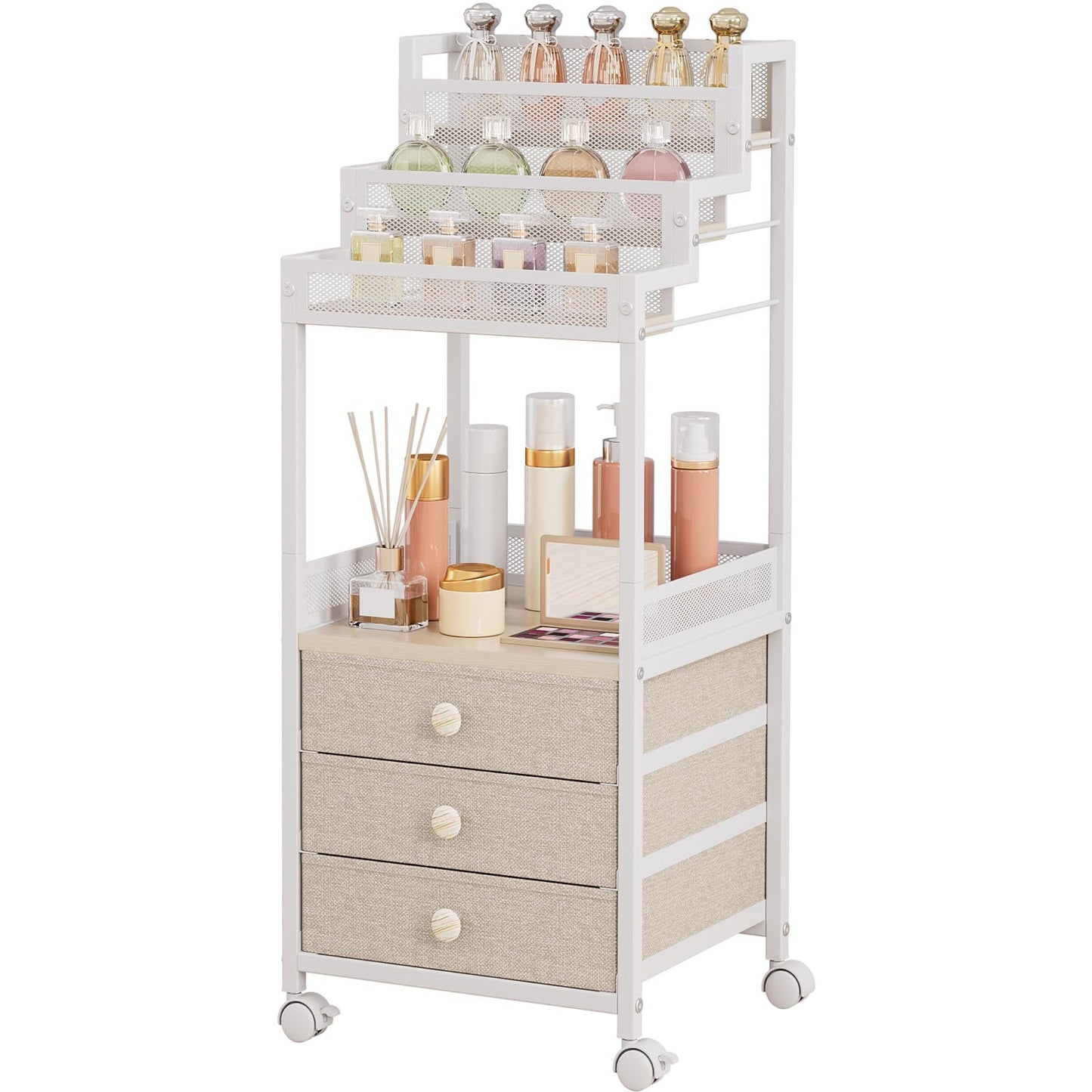 FURFUN Makeup Organizer Storage with Drawers for Bathroom and Vanity 13in