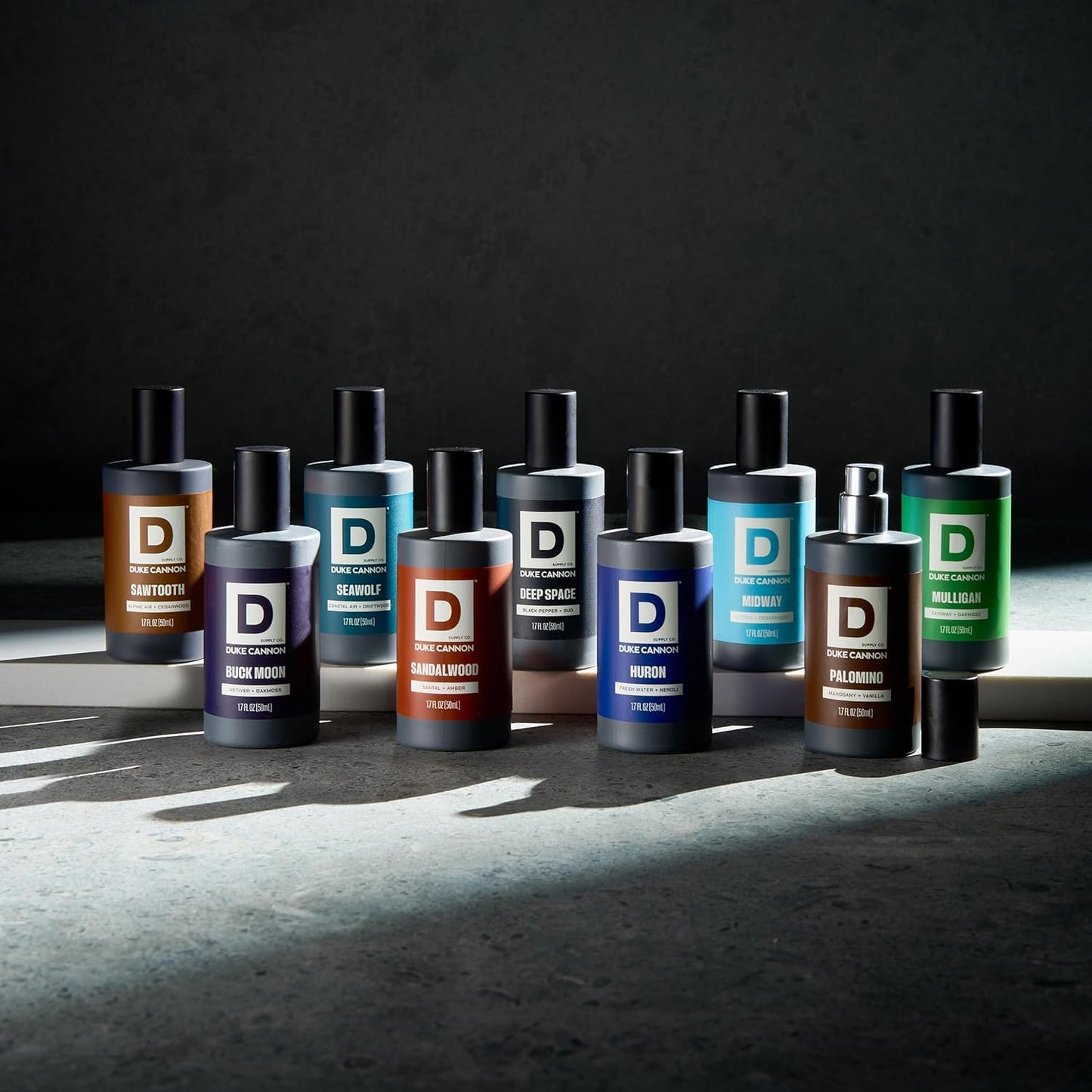 Duke Cannon Supply Co. Proper Cologne Sampler Discovery Set - (3 Pack) 0.3 fl oz - Eau de Parfum Cologne for Men - Sawtooth, Seawolf + Palomino Scents - Classic, Masculine Fragrances