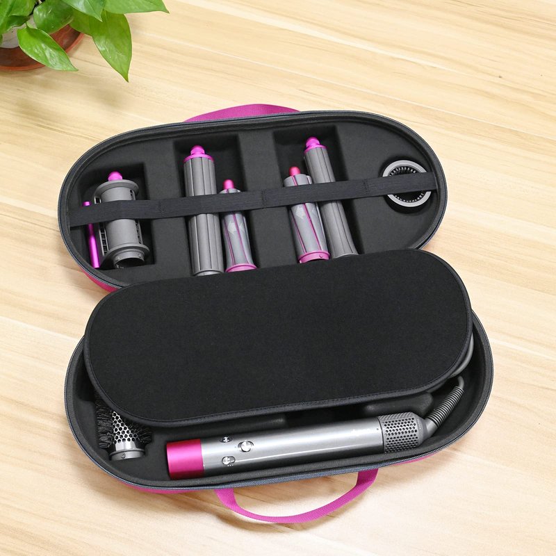 RLSOCO Hard Case for Dyson Airwrap Complete Long/Complete Styler HS08 HS05 HS01,NOT for Dyson Airwrap i.d. - Fits 4pcs Long Barrels or Short Barrels - Pink (Case Only,Hair Styler is not Included)
