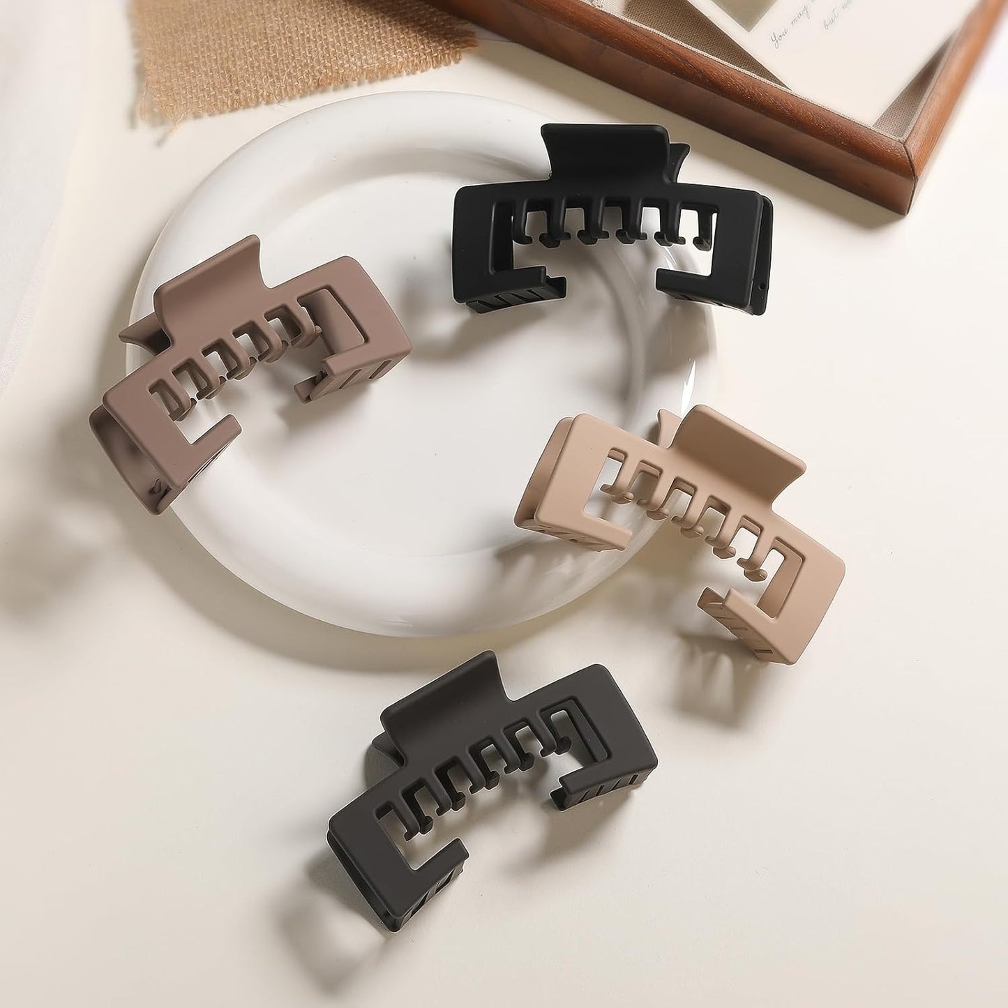 Hat-Friendly Claw Clips for Baseball Caps | 4-Pack Strong Hold Matte Hair Accessories for Women - Perfect for Thick or Thin Hair