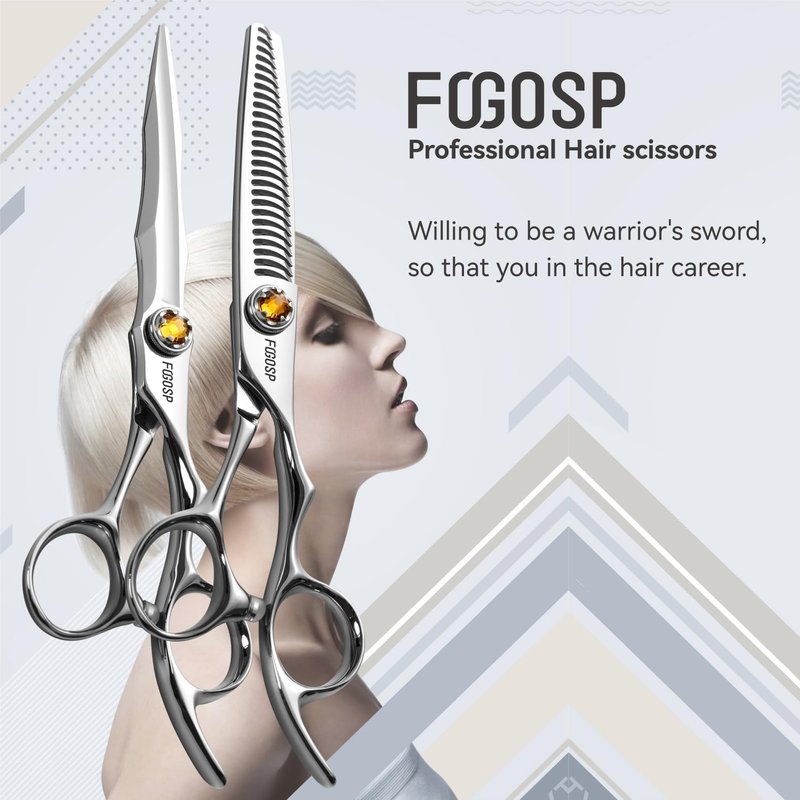 Professional Hair Shears Set - VG10 Japanese Stainless Steel Ergonomic Scissors for Barbers & Stylists | 6-Inch Regular & Thinning