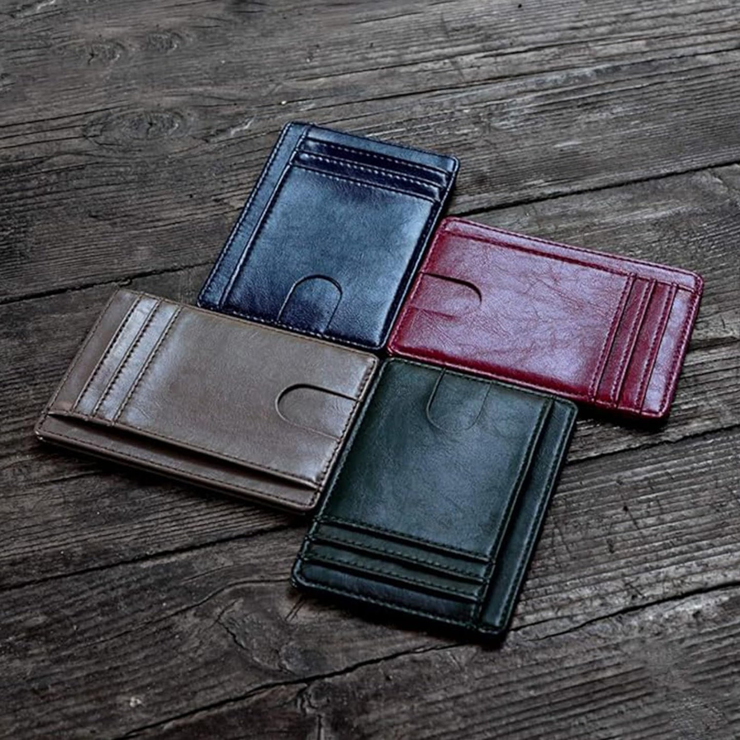 RFID Blocking Slim Leather Wallet - Front Pocket Minimalist Design for Men & Women Alaska Deep purple