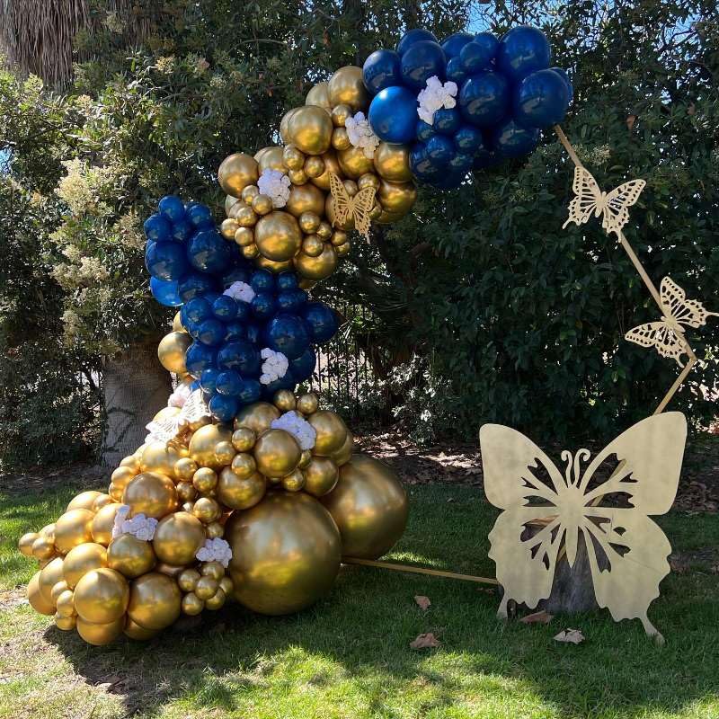 Navy Blue & Gold Balloon Arch Garland Kit - 153pcs for Parties