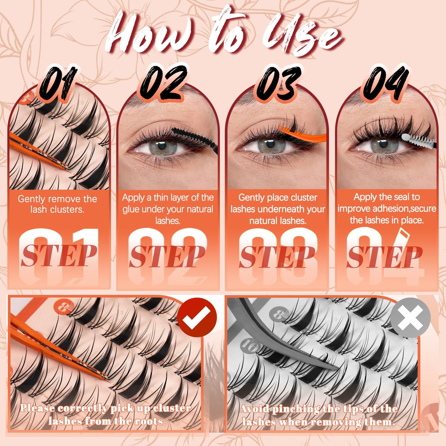 Fairy Manga Lash Clusters 8-18mm Eyelash Clusters 160Pcs Lashes Extension Fairy Lash Clusters Spiky Lashes Cluster C Curl with Invisiable Band (Fairy)