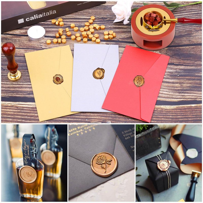 Sealing Wax, Paxcoo 312pcs Sealing Wax Kit with Warmer, Spoon for Stamp Letter Seal