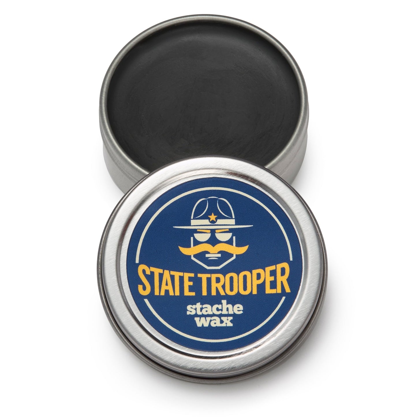 State Trooper Mustache Wax for Men – Light Black with Beeswax, Coconut Oil & Lanolin – Natural Moustache Grooming & Styling Wax with Citrus Scent - Nourishing Conditioner & Sculpting - One Ounce Tin