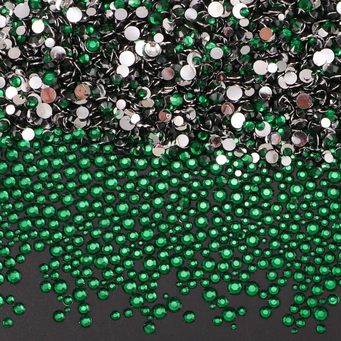 Flatback Rhinestones for Crafts - 10,000 Pcs Black Crystal Gems | 2-5mm Resin Glitter for DIY Nail Art & Clothing Accessories