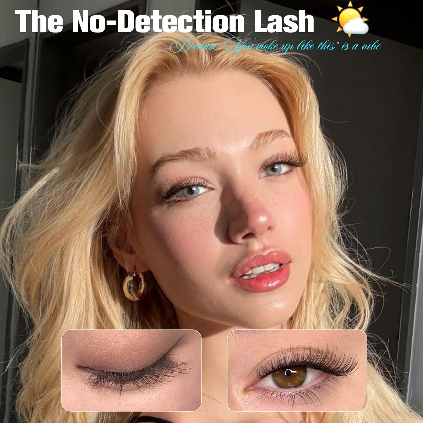 Natural Lash Clusters Wispy Eyelash Clusters Short 10-12-14MM Cluster Eyelash Extensions Clear Band Cluster Lashes 224PCS C Curl Individual Lashes for Clean Girl DIY Pestañas Postizas Naturales