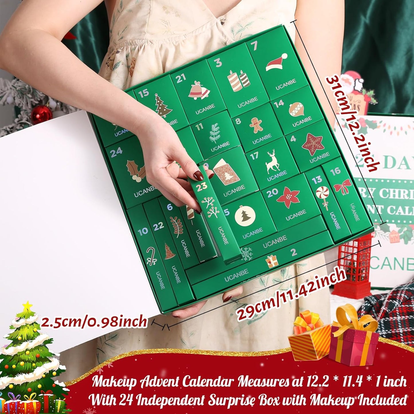 Makeup Advent Calendar 2025 - 24 Days of Christmas Beauty Gifts for Women & Teens | Holiday Countdown Set
