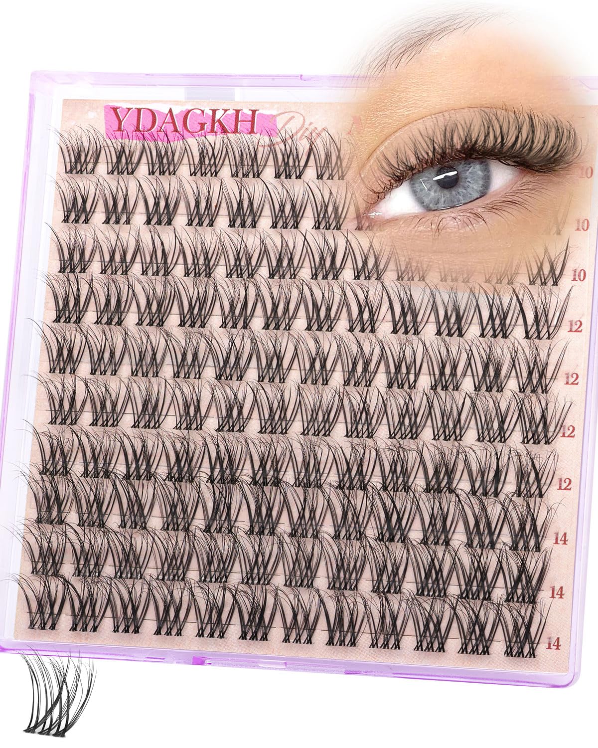 Natural Eyelash Clusters - Short Spiky Wispy Extensions 8-14mm | Ultra-Thin Band C Curl DIY Lashes