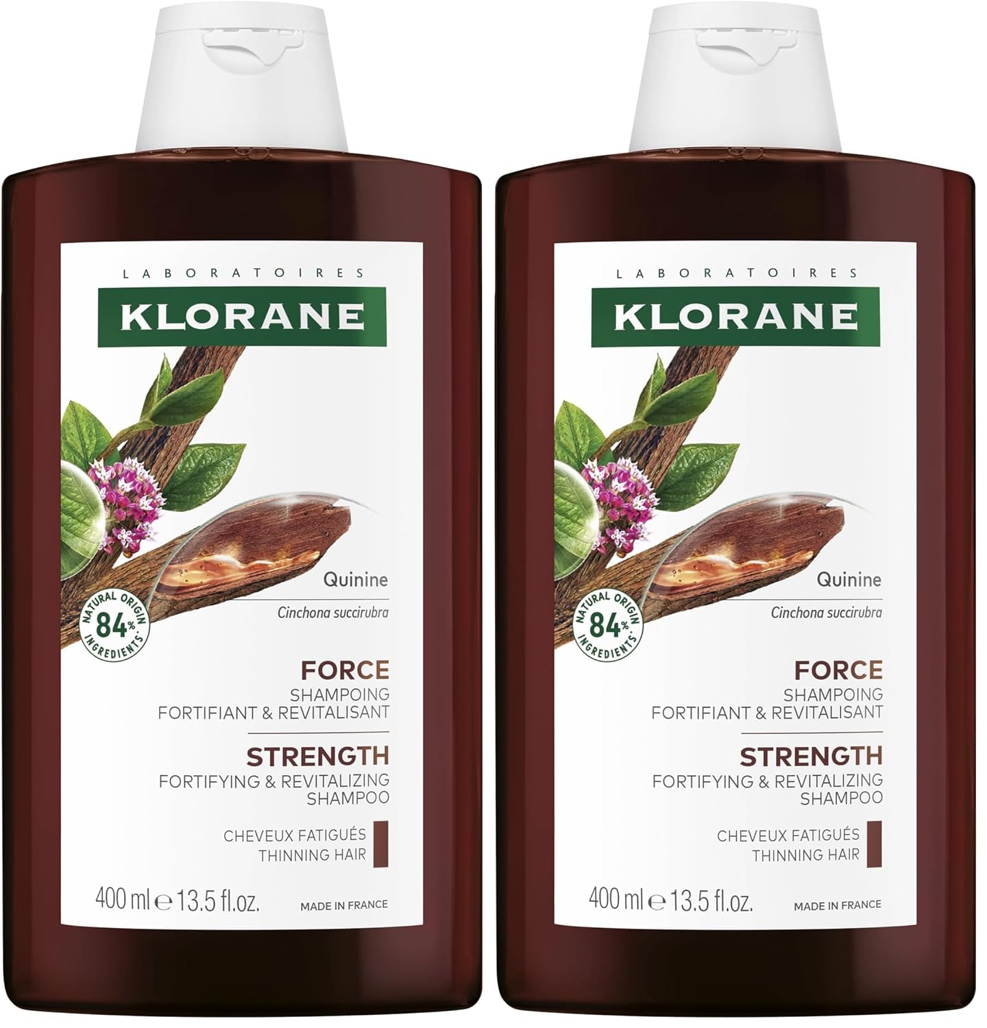 Klorane Strengthening Shampoo with Quinine - Natural Thickening Solution for Hair Thinning | 13.5 fl. oz.