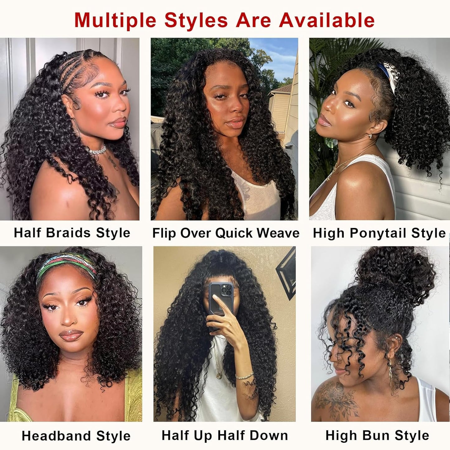 Burmese Curly Half Wig - 300% Density Human Hair | 12-Inch Clip-In, Seamless & Glueless for Easy Wear