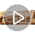 Fall Pillow Covers 18x18 Set of 4 - Rustic Pumpkin & Maple Leaves