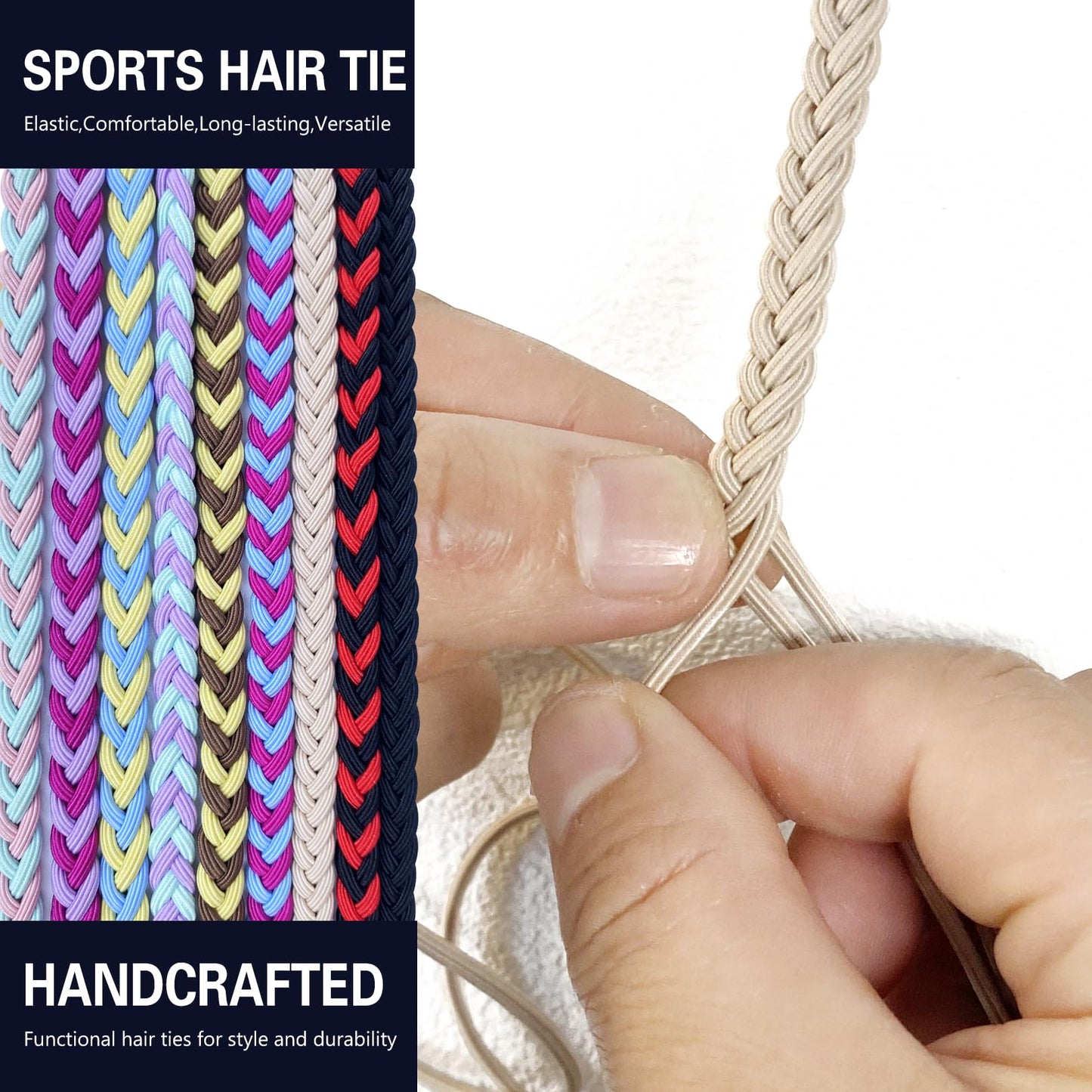 3 Packs 16" Hair Ties for Thin Hair, Elastic Spiral Ponytail Holders Workout Hair Bands for Women Girls Swimming Pony Tail Wrap Hair Ties for Sports Beach Running Pool Skiing Motorcycle Riding