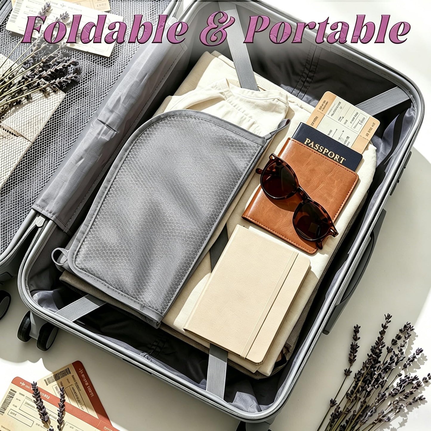Pjsrsdaee Standing Toiletry Bag, Lightweight Portable Travel Toiletry Bag, EVA Foldable Thickened Clear Hanging Makeup Bag, Breathable Cosmetic Organizer for Travel & Bathroom (Gray)
